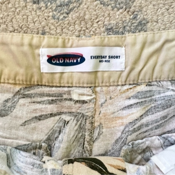 LINEN HAWAIIAN BOTANICAL YELLOW FLORAL EVERDAY SHORTS SIZE 10 - Picture 6 of 8